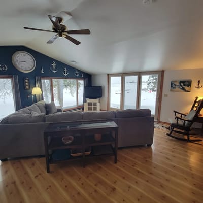 Lake Huron Beachfront Home~Mackinac Island Views!